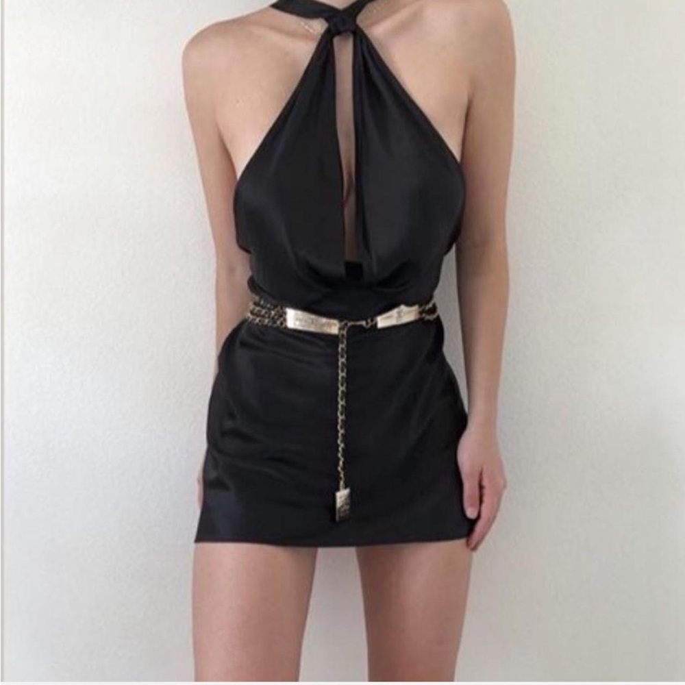 Vintage Victorias Secret Silk Vintage Draping Little Black Dress